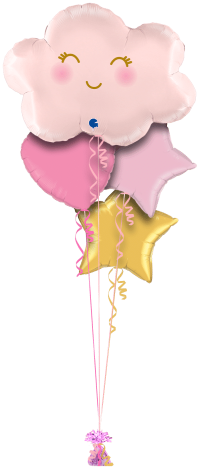 Pink Happy Cloud Balloon Bunch