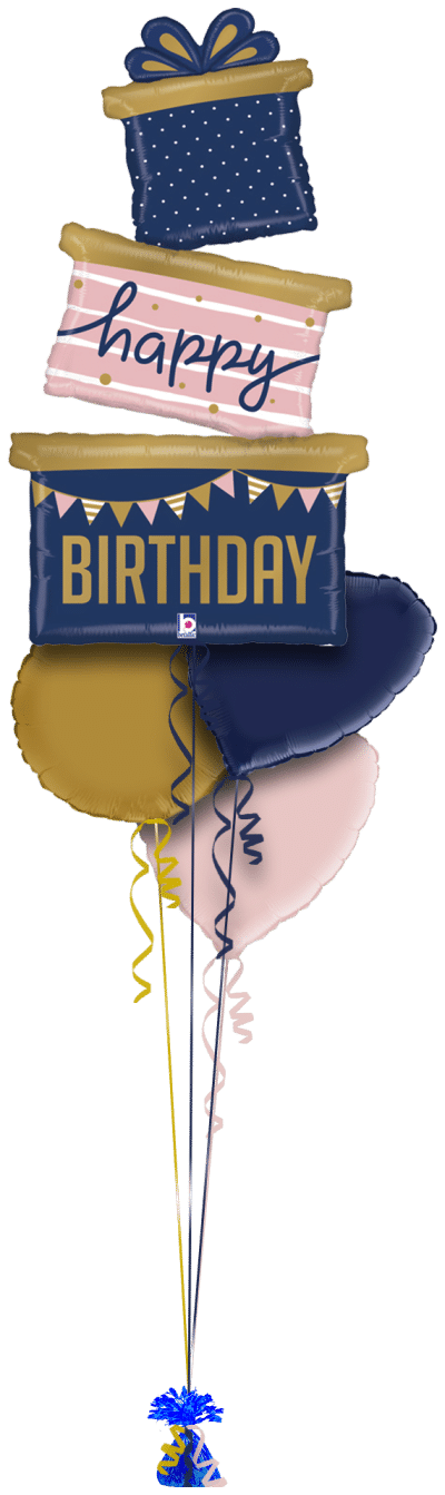 Birthday Gift Stacker Balloon Bunch