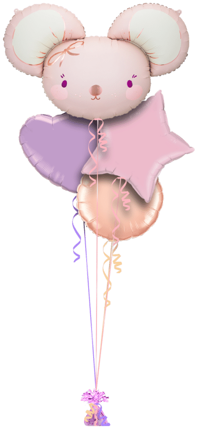 Baby Pink Mouse Balloon Bunch