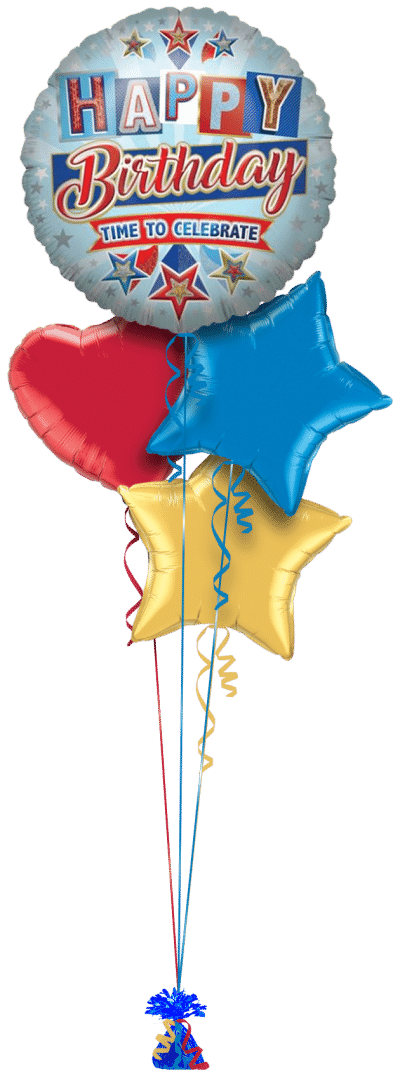 Happy Birthday Celebrate Jumbo Balloon Bunch
