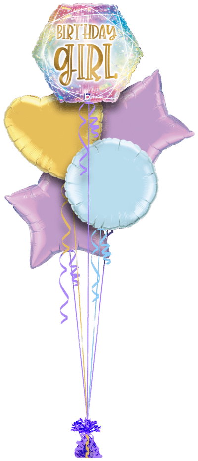 Birthday Girl Opal  Balloon Bunch