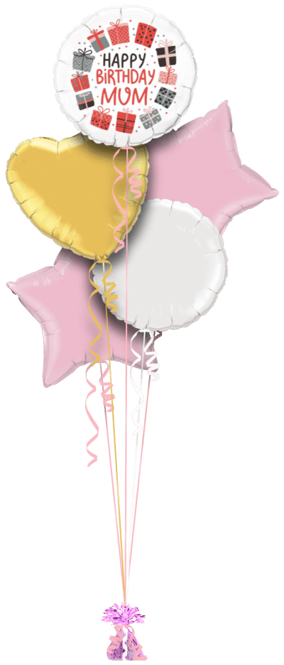 Happy Birthday Mum Presents Balloon Bunch