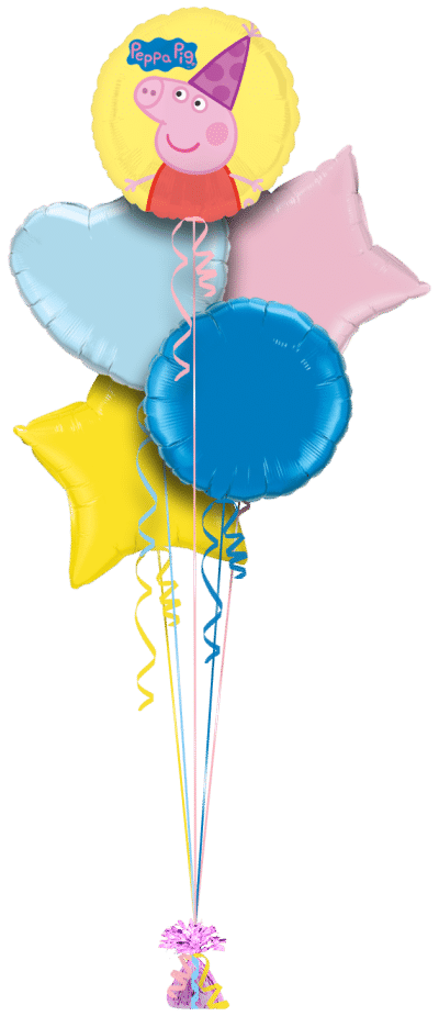 Peppa Pig Party Hat Balloon Bunch