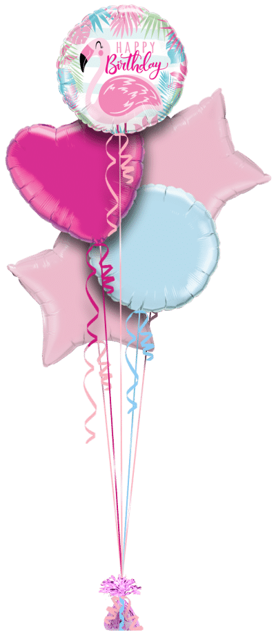 Happy Birthday Flamingo Balloon Bunch