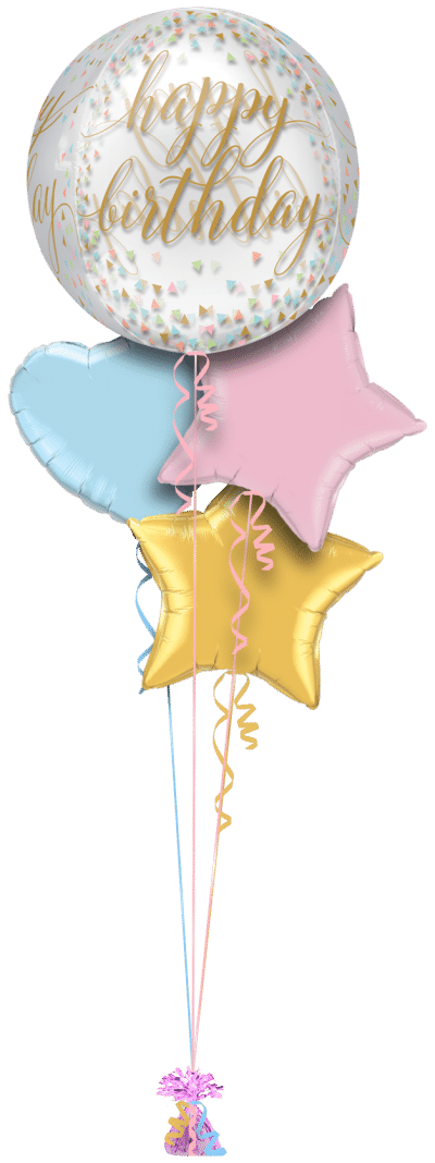 Happy Birthday Script Orbz Balloon Bunch