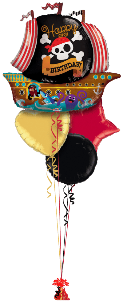 Happy Birthday Pirate Ship Balloon Bunch