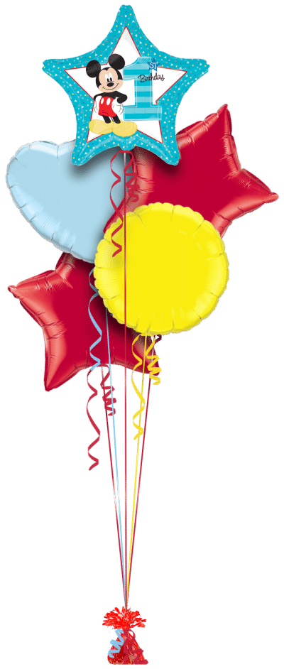 Mickey Mouse 1st Birthday Star Balloon Bunch