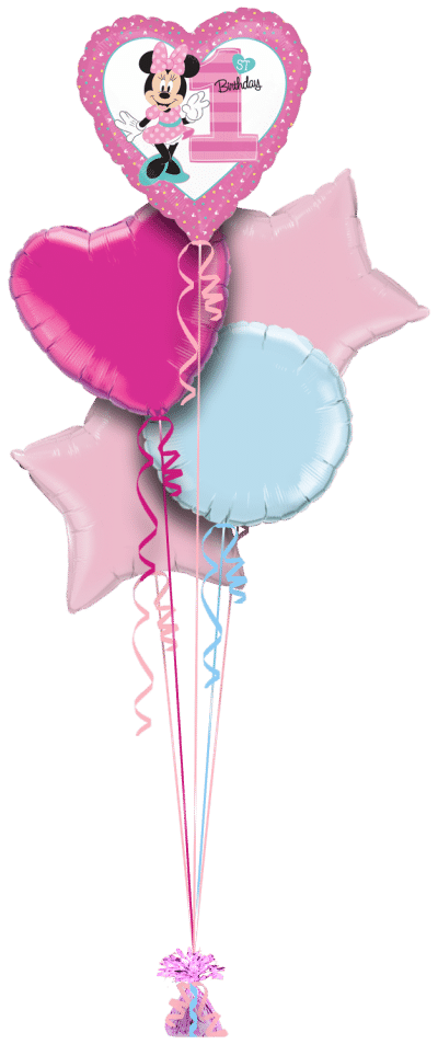 Minnie Mouse 1st Birthday Balloon Bunch