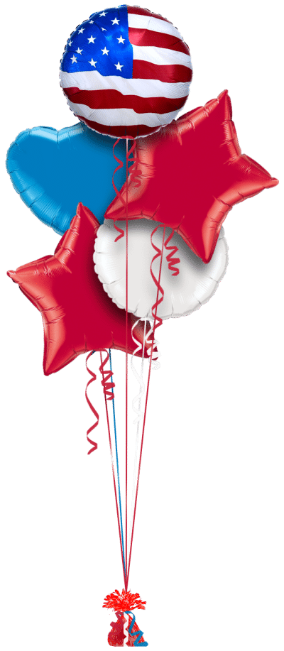 USA American Flag Balloon Bunch