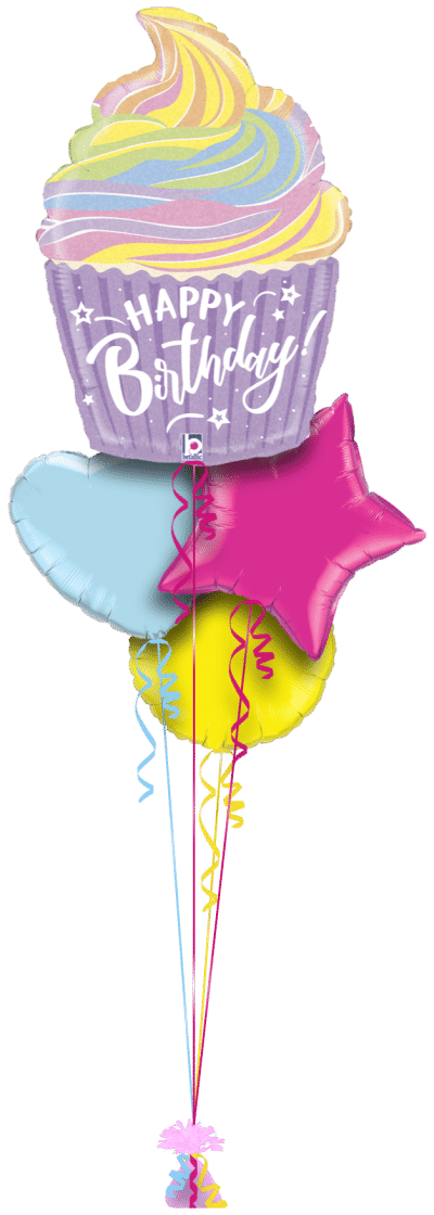 Birthday Giant Cup Cake Balloon Bunch