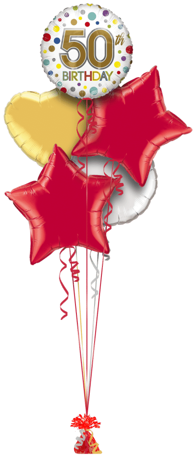 50th Birthday Spots Balloon Bunch