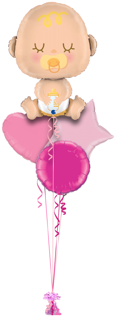 Cute Baby Girl Balloon Bunch