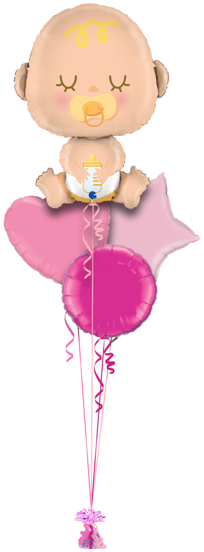 Cute Baby Girl Balloon Bunch