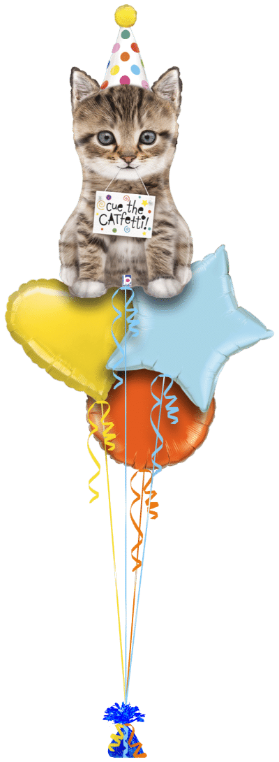 Birthday Kitten Balloon Bunch