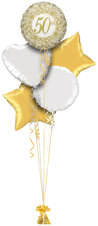 50th Anniversary Swirls Balloon Bunch