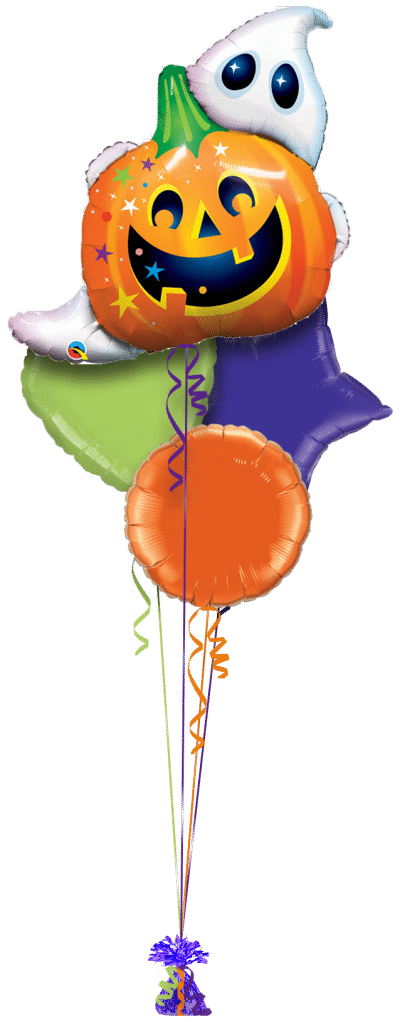 Pumpkin and Ghost Balloon Bunch