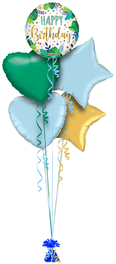 Leafy Birthday  Balloon Bunch