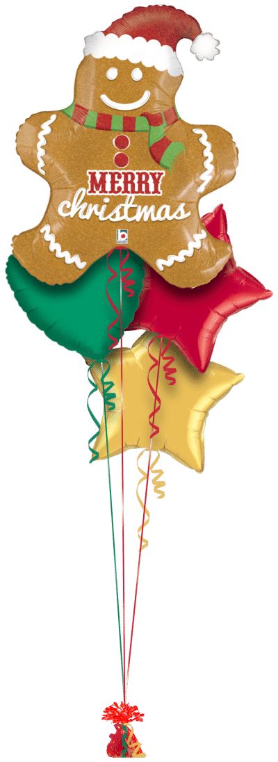 Gingerbread Santa Balloon Bunch