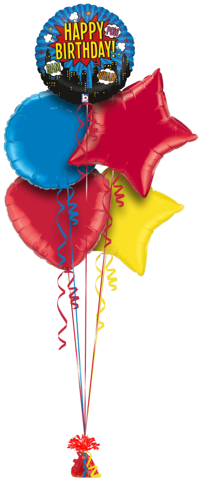 Superhero Birthday Balloon Bunch