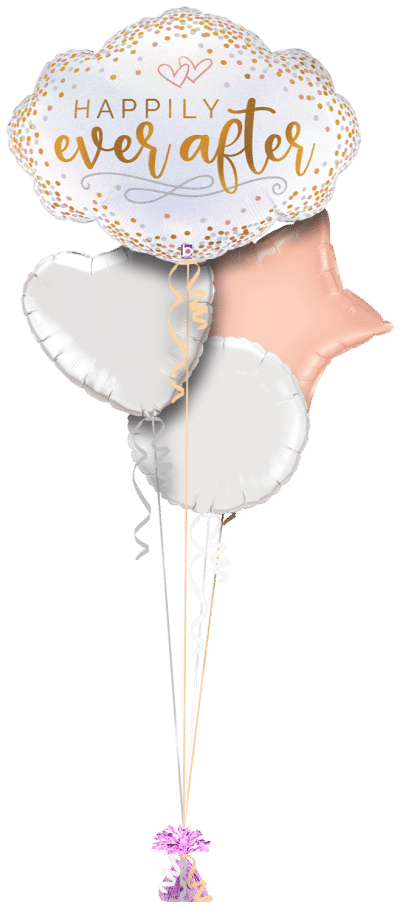 Happily Ever After Glitter Cloud Balloon Bunch