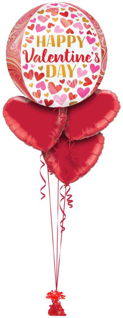 Valentines Day Orbz Balloon Bunch