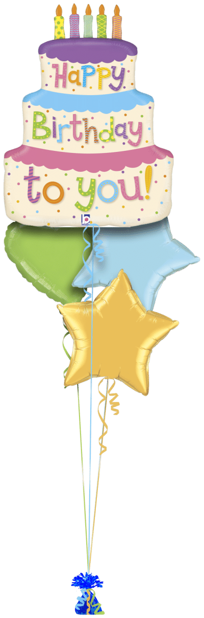 Happy Birthday To You Cake Balloon Bunch