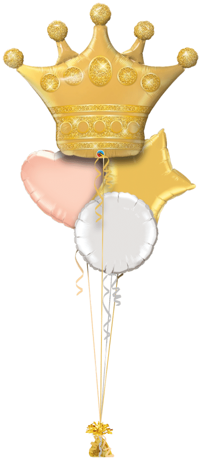 Coronation Gold Crown Balloon Bunch