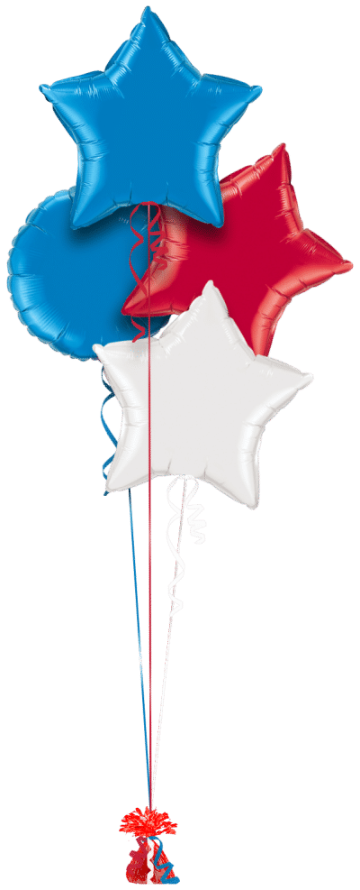 Red, White & Royal Blue Balloon Bunch
