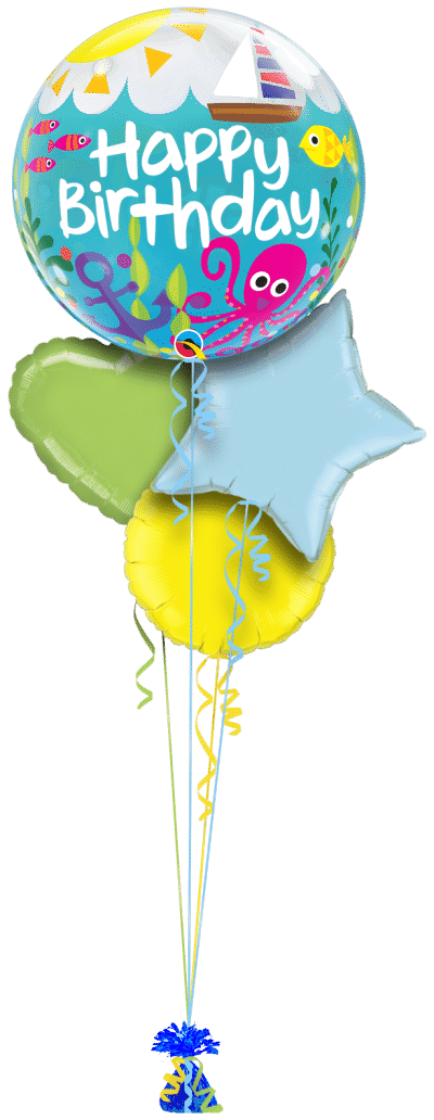 Birthday Seaside Bubble Balloon Bunch