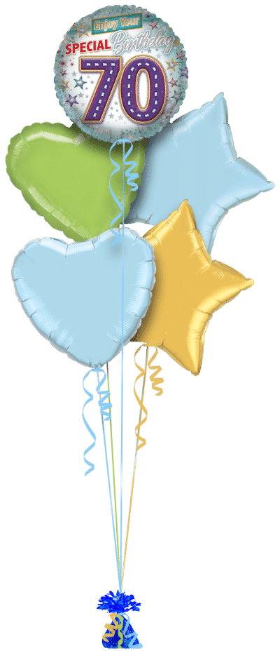 Enjoy Your Special 70th Birthday Balloon Bunch