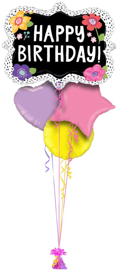 Birthday Flowers Balloon Bunch