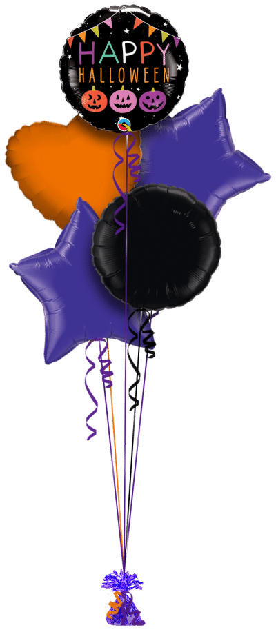 Triple Pumpkin Halloween Balloon Bunch