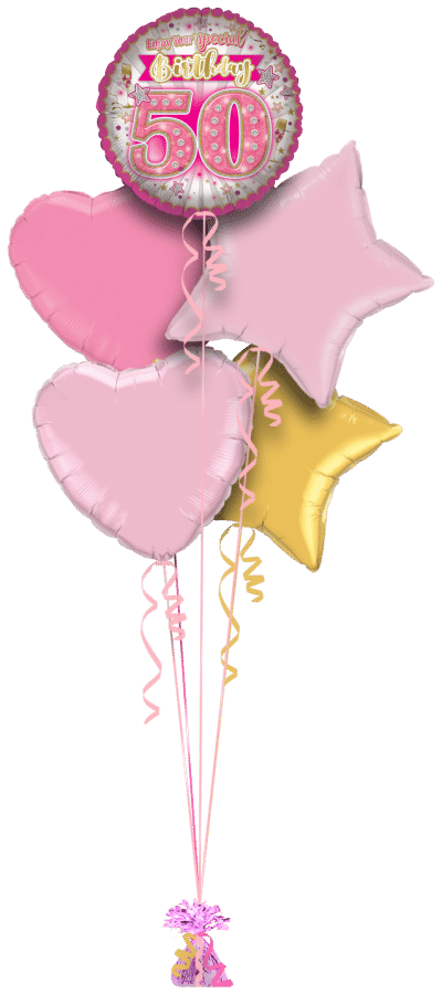 Enjoy Your Special 50th Birthday Balloon Bunch