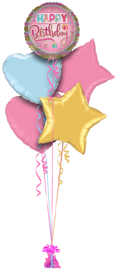 Birthday Pink Gifts Balloon Bunch