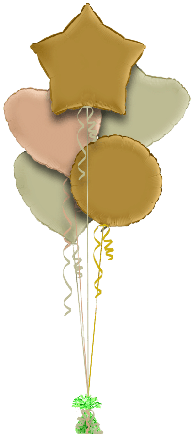 Gold, Olive and Nude Balloon Bunch