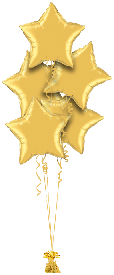 Gold Star Bouquet Balloon Bunch