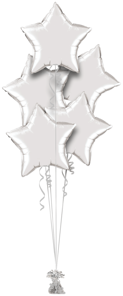 Silver Star Bouquet Balloon Bunch