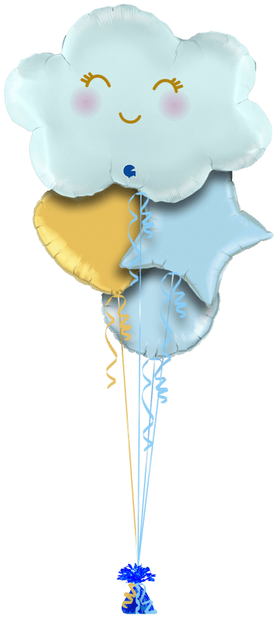 Blue Happy Cloud Balloon Bunch