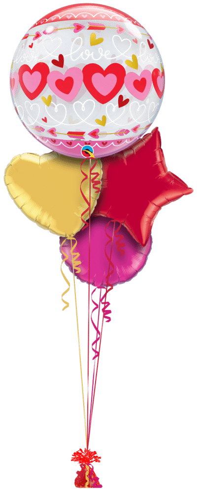 Love Hearts and Arrows Balloon Bunch