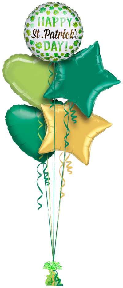 St Patrick's Day Lucky Clover Balloon Bunch