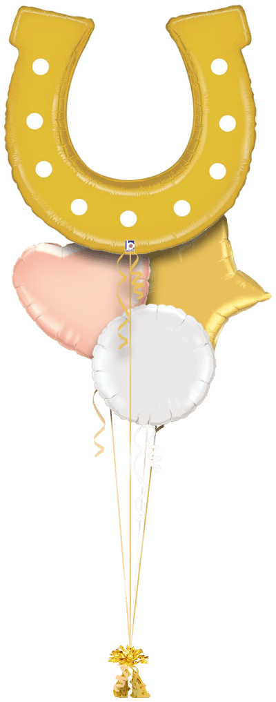 Good Luck Horseshoe Balloon Bunch