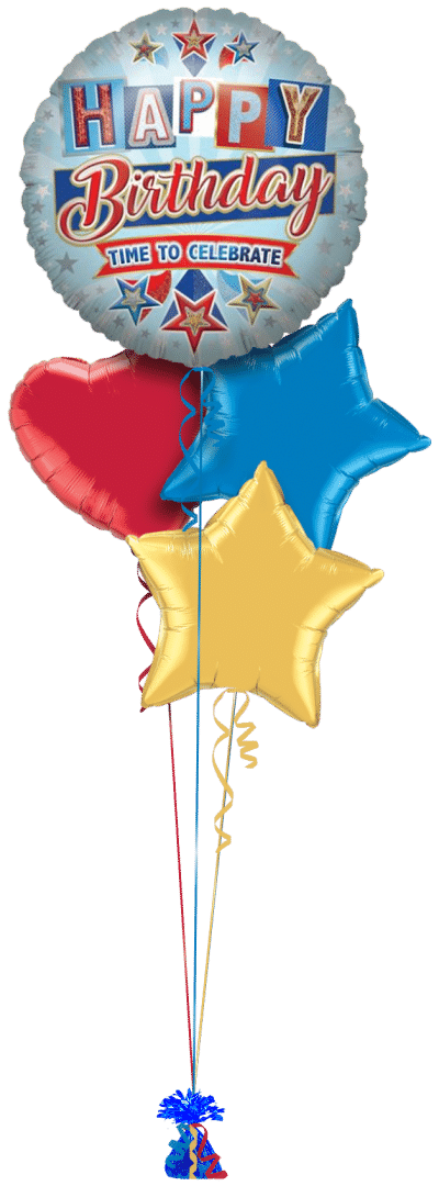 Happy Birthday Celebrate Jumbo Balloon Bunch