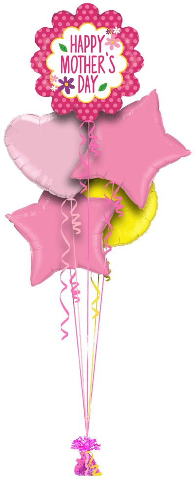 Mothers Day Flower Balloon Bunch