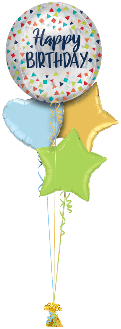 Birthday Confetti Orbz Balloon Bunch