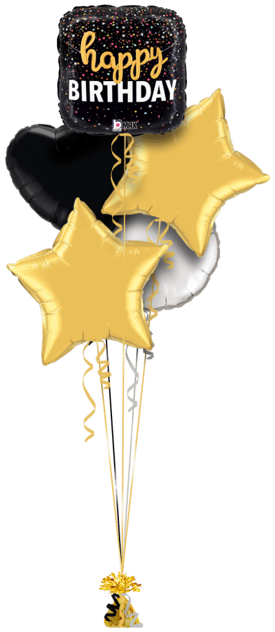 Birthday Stars Confetti Balloon Bunch