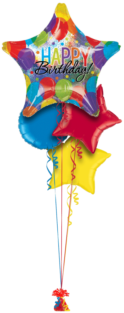Jumbo Balloons Birthday Star  Balloon Bunch