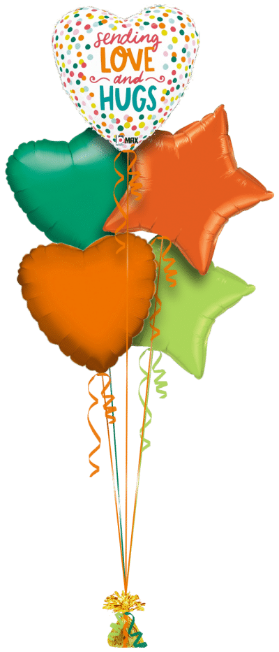 Sending Love and Hugs Balloon Bunch