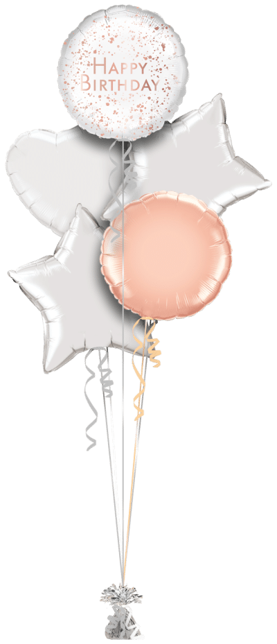 Rose Gold Sparkle Balloon Bunch