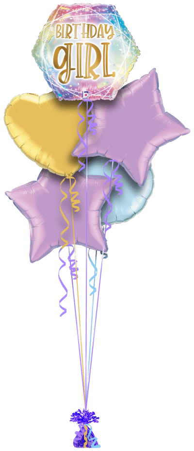 Birthday Girl Opal  Balloon Bunch