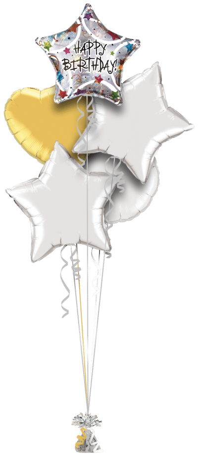 Silver Star Balloon Bunch